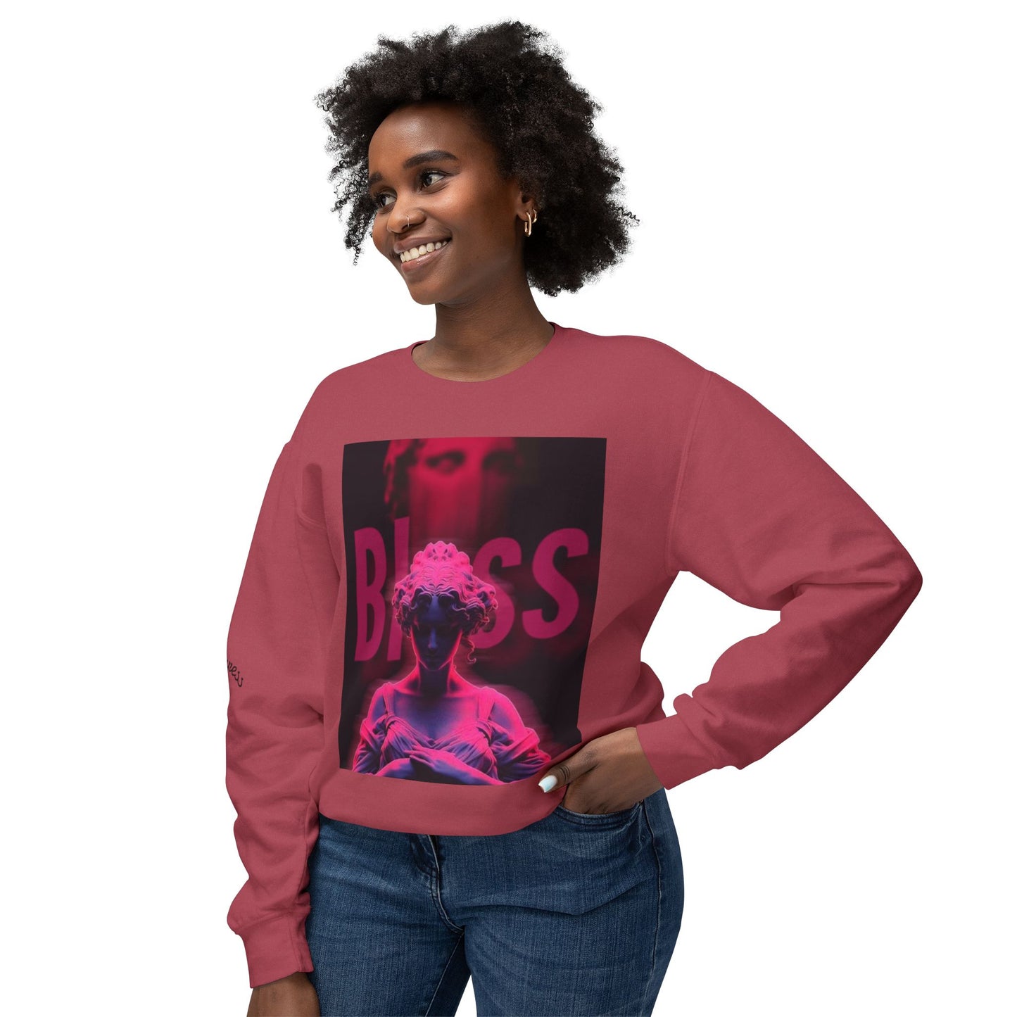 BLISS Unisex Lightweight Crewneck Sweatshirt, Cozy Apparel for Relaxation, Perfect Gift for Friends, Ideal for Chill Moments, Casual Style